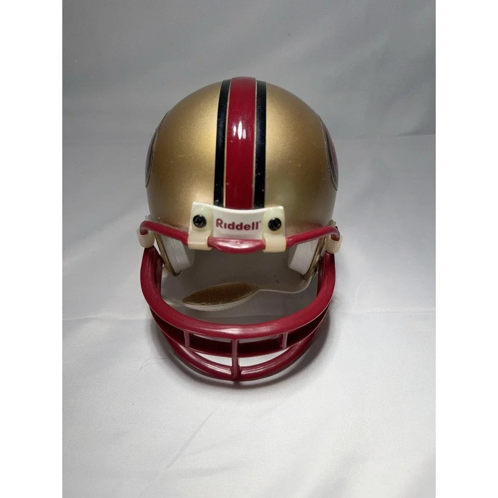 San Francisco 49ers Mini Helmet NFL Football Gold Red Collectible Display Desk